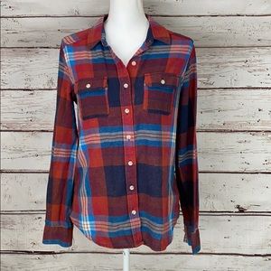 Mossimo Maroon Plaid Button Up Medium